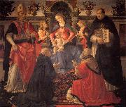 GHIRLANDAIO, Domenico, Madonna and Child Enthroned between Angels and Saints